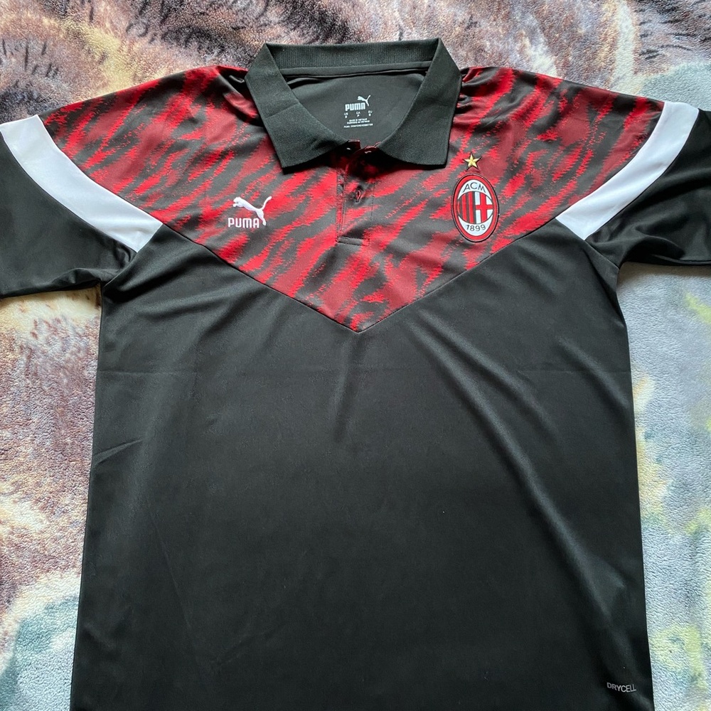 Puma Black and Red Ac Milan polo / golf shirt